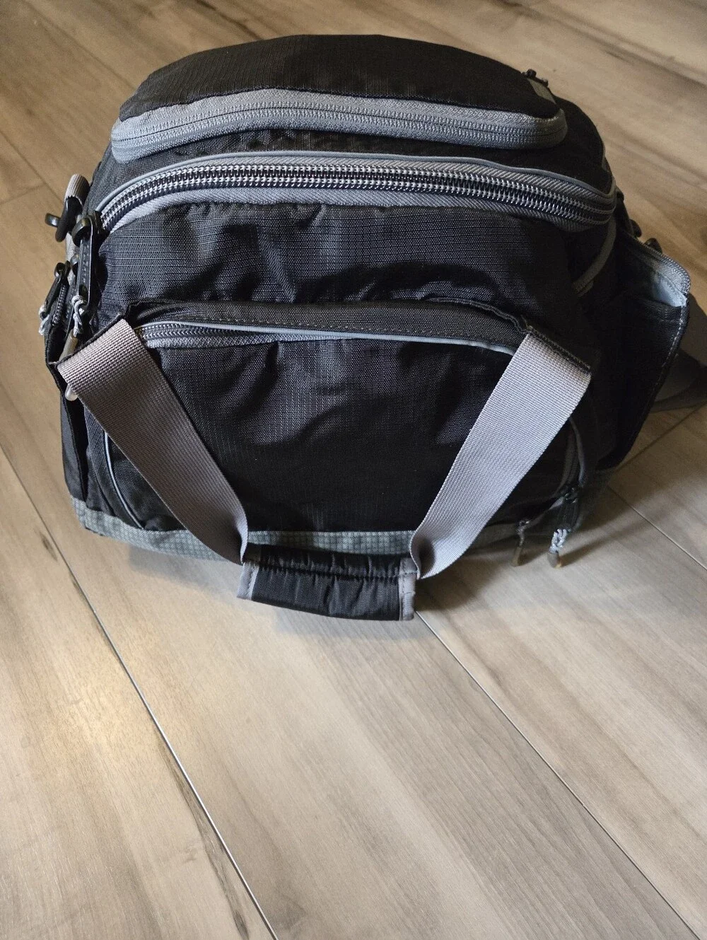 L.L. Bean Black and Gray Crossbody Messenger Bag